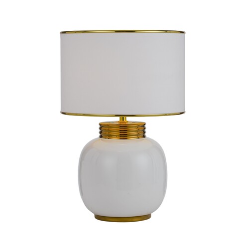 DAVILA TL-WHGD - DAVILA CERAMIC TABLE LAMP - WHITE