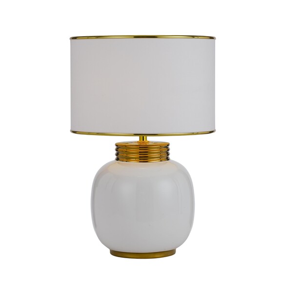 DAVILA TL-WHGD - DAVILA CERAMIC TABLE LAMP - WHITE