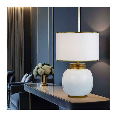 DAVILA TL-WHGD - DAVILA CERAMIC TABLE LAMP - WHITEDAVILA TL-WHGD