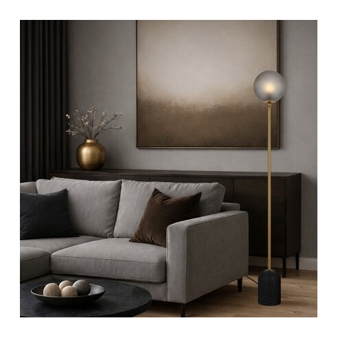 GINA FL-BKSM - GINA FLOOR LAMP - BLACKGINA FL-BKSM