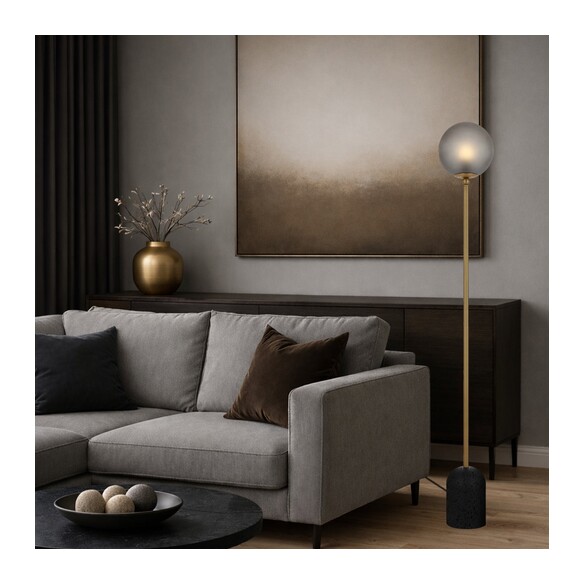 GINA FL-BKSM - GINA FLOOR LAMP - BLACKGINA FL-BKSM