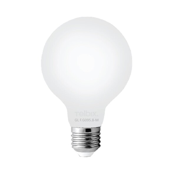GL F.G095.8-M83D - E27 G95 8W LED GLOBE MILK DIM