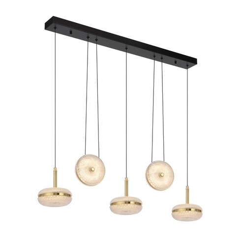 GOVAN PE5B-AG - GOVAN 5 LIGHT BAR PENDANT - ANTIQUE GOLD