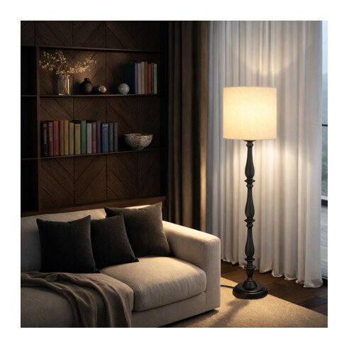 HOMMER FL-BKBE - HOMMER FLOOR LAMP - BLACKHOMMER FL-BKBE