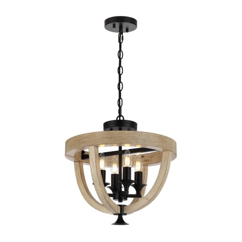 HOSLEY CTC4-BK - HOSLEY 4 LIGHT PENDANT CTC - BLACK