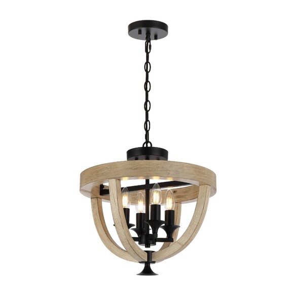 HOSLEY CTC4-BK - HOSLEY 4 LIGHT PENDANT CTC - BLACK