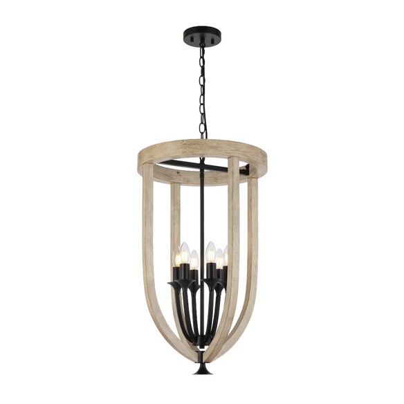 HOSLEY PE6-BK - HOSLEY 6 LIGHT PENDANT - BLACK