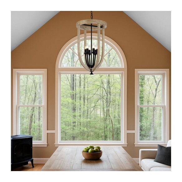 HOSLEY PE6-BK - HOSLEY 6 LIGHT PENDANT - BLACKHOSLEY PE6-BK