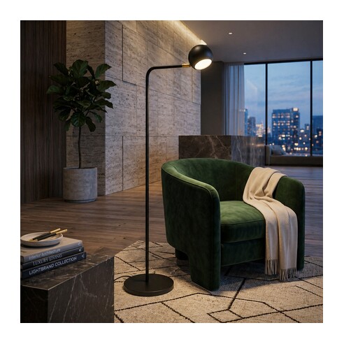 JEREMY FL-BK - JEREMY FLOOR LAMP - BLACKJEREMY FL-BK