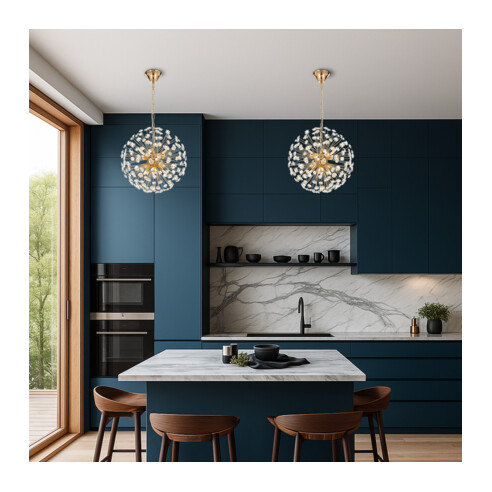 LERIDA PE8-GD - LERIDA 8 LIGHT ROUND PENDANT - LERIDA PE8-GD