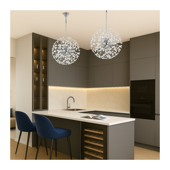 LERIDA PE9-CH - LERIDA 9 LIGHT ROUND PENDANT - LERIDA PE9-CH