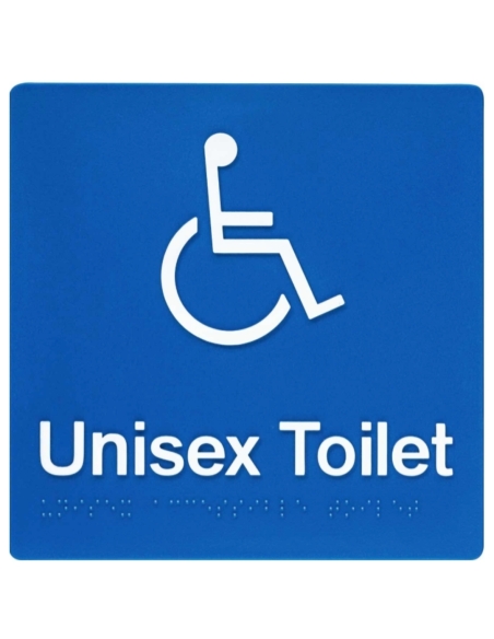 DTBS0005 - Dolphy Unisex Disabled Toilet Braille Sign Blue / White