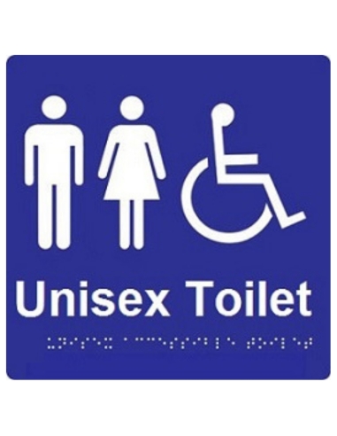DTBS0007 - Dolphy Unisex Accessible Toilet Braille Sign Blue / White
