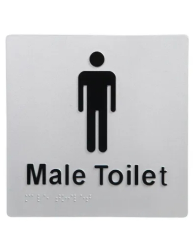 DTBS0002 - Dolphy Male Toilet Braille Sign Silver / Black