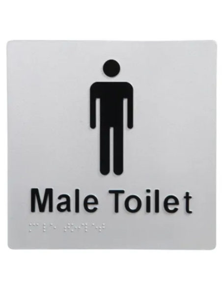 DTBS0002 - Dolphy Male Toilet Braille Sign Silver / Black