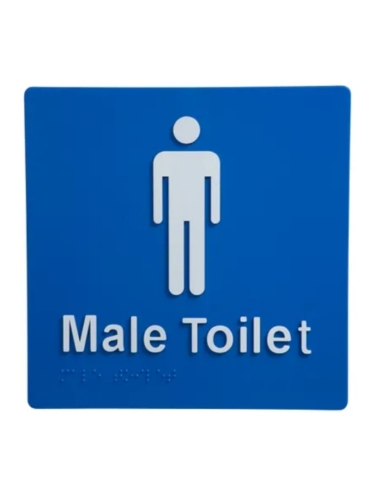 Dolphy Male Toilet Braille Sign Blue / White - DTBS0001