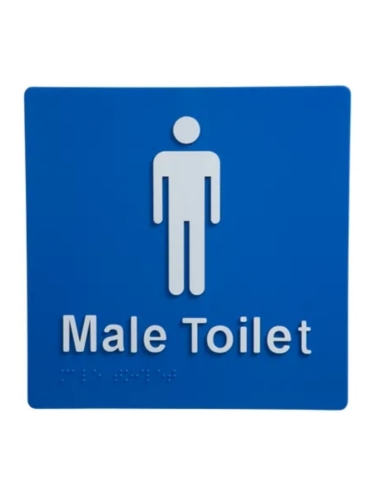 DTBS0001 - Dolphy Male Toilet Braille Sign Blue / White