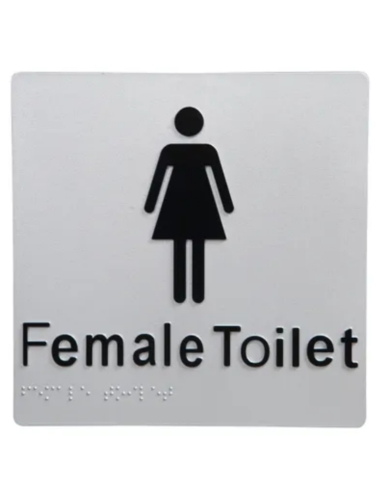 DTBS0004 - Dolphy Female Toilet Braille Sign Silver / Black