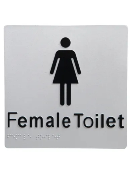 DTBS0004 - Dolphy Female Toilet Braille Sign Silver / Black