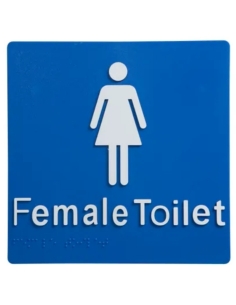 Dolphy Female Toilet Braille Sign Blue / White - DTBS0003DTBS0003