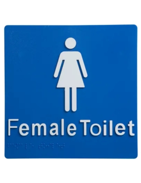 DTBS0003 - Dolphy Female Toilet Braille Sign Blue / White
