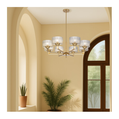 MORENO2 PE8-BK - MORENO II 8 LIGHT PENDANT - BLACKMORENO2 PE8-BK