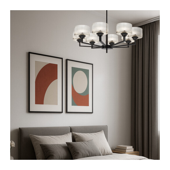 MORENO2 PE8-BK - MORENO II 8 LIGHT PENDANT - BLACKMORENO2 PE8-BK