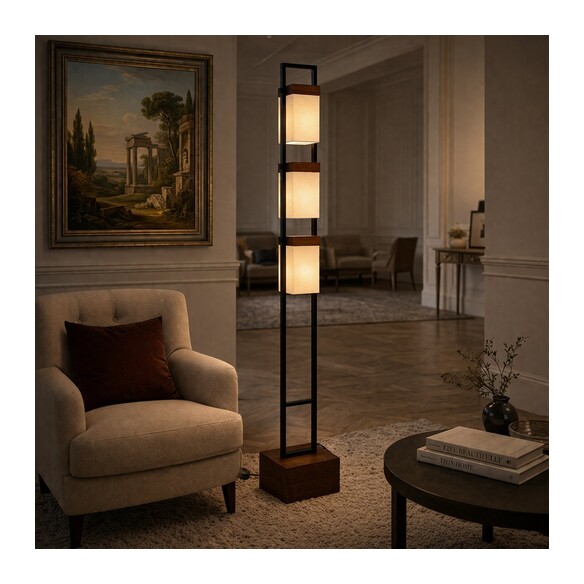 OSADA FL3-BK - OSADA 3 LIGHT FLOOR LAMP - BLACKOSADA FL3-BK