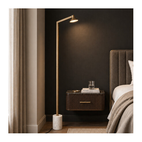 SATROM FL-ABWH - SATROM FLOOR LAMP - ANTIQUE BRASSSATROM FL-ABWH
