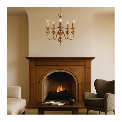 SIEDEL PE05-CP - SIEDEL 5 LIGHT PENDANT - CopperSIEDEL PE05-CP