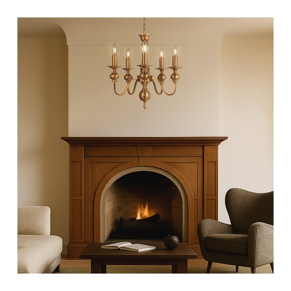SIEDEL PE05-CP - SIEDEL 5 LIGHT PENDANT - CopperSIEDEL PE05-CP