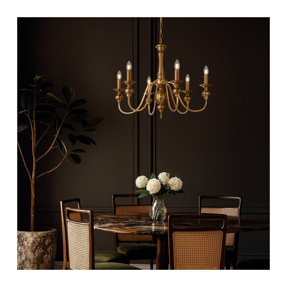 SIEDEL PE06-CP - SIEDEL 6 LIGHT PENDANT - CopperSIEDEL PE06-CP