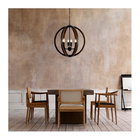 VESTAL PE6-BK - VESTAL 6 LIGHT PENDANT - BLACKVESTAL PE6-BK