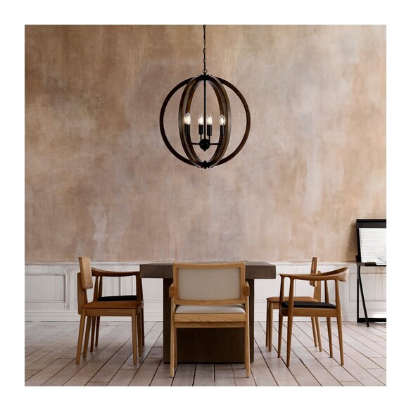 VESTAL PE6-BK - VESTAL 6 LIGHT PENDANT - BLACKVESTAL PE6-BK