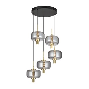 VOLEN PE5-BKSM - VOLEN 5 LIGHT PENDANT - BLACKVOLEN PE5-BKSM