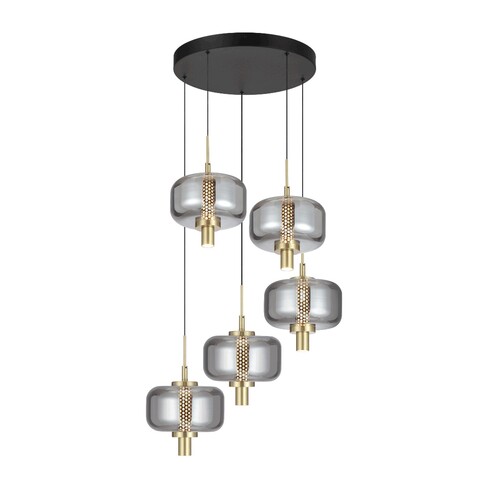 VOLEN PE5-BKSM - VOLEN 5 LIGHT PENDANT - BLACK