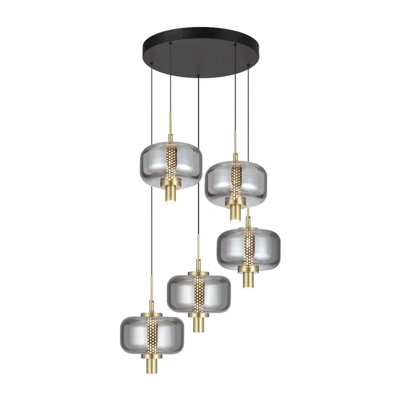VOLEN PE5-BKSM - VOLEN 5 LIGHT PENDANT - BLACK