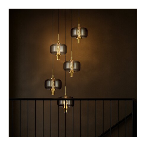 VOLEN PE5-BKSM - VOLEN 5 LIGHT PENDANT - BLACKVOLEN PE5-BKSM