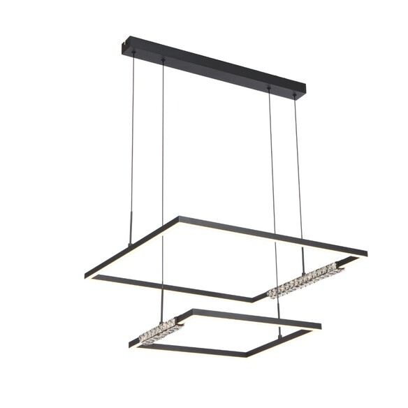 ZAFRA PE2T-BK - ZAFRA 2 TIER PENDANT - BLACK