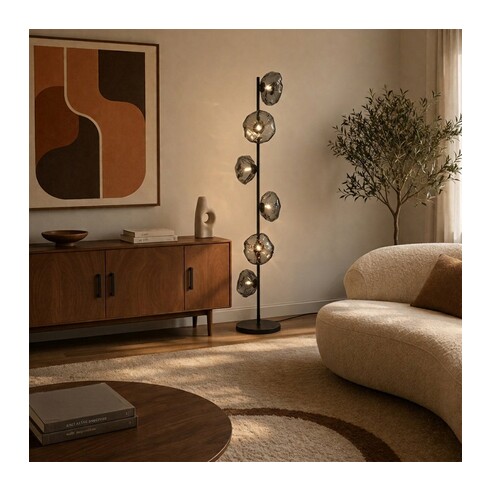 ZECCA FL6-BKSM - ZECCA 6 LIGHT FLOOR LAMP - Black ZECCA FL6-BKSM