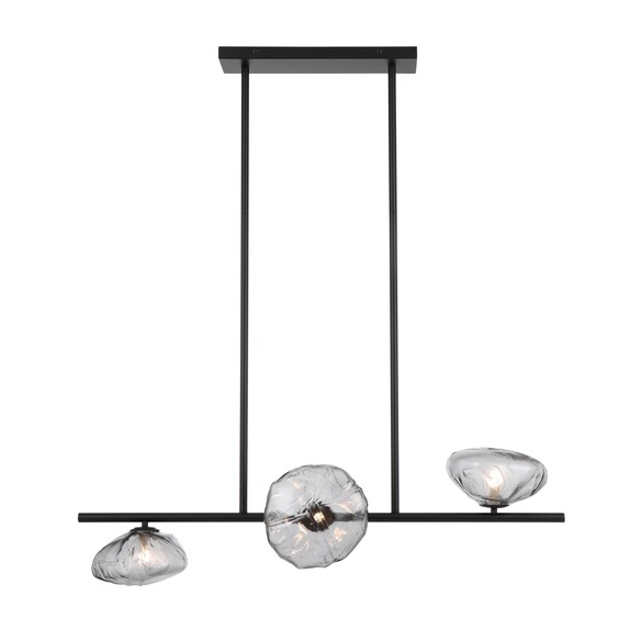 ZECCA PE3H-BKFR - ZECCA 3 LIGHT HORIZONTAL PENDANT - BLACK