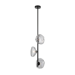 ZECCA PE3V-BKFR - ZECCA 3 LIGHT VERTICAL PENDANT - BLACKZECCA PE3V-BKFR