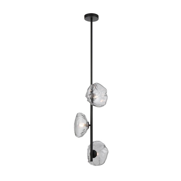 ZECCA PE3V-BKFR - ZECCA 3 LIGHT VERTICAL PENDANT - BLACK