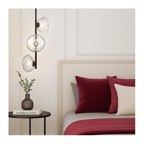 ZECCA PE3V-BKFR - ZECCA 3 LIGHT VERTICAL PENDANT ZECCA PE3V-BKFR