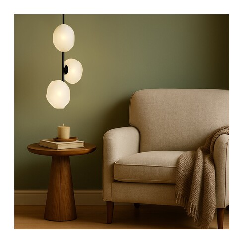 ZECCA PE3V-BKFR - ZECCA 3 LIGHT VERTICAL PENDANT ZECCA PE3V-BKFR