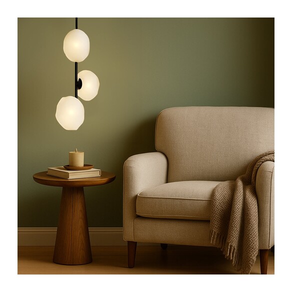ZECCA PE3V-BKFR - ZECCA 3 LIGHT VERTICAL PENDANT ZECCA PE3V-BKFR