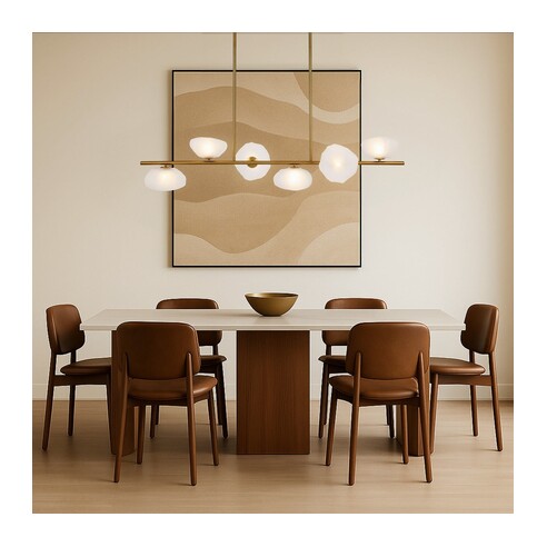 ZECCA PE6-AGFR - ZECCA 6 LIGHT PENDANT - ANTIQUE ZECCA PE6-AGFR