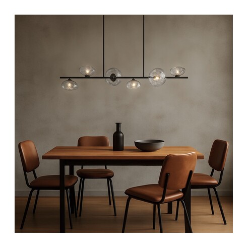 ZECCA PE6-AGFR - ZECCA 6 LIGHT PENDANT - ANTIQUE ZECCA PE6-AGFR