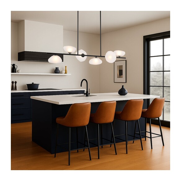 ZECCA PE6-AGFR - ZECCA 6 LIGHT PENDANT - ANTIQUE ZECCA PE6-AGFR