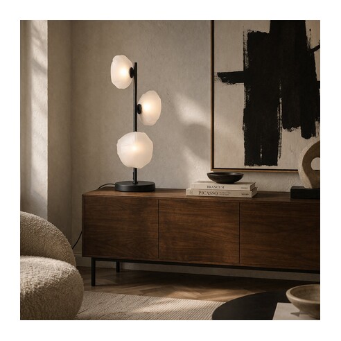 ZECCA TL3-AGFR - ZECCA 3 LIGHT TABLE LAMP - ZECCA TL3-AGFR